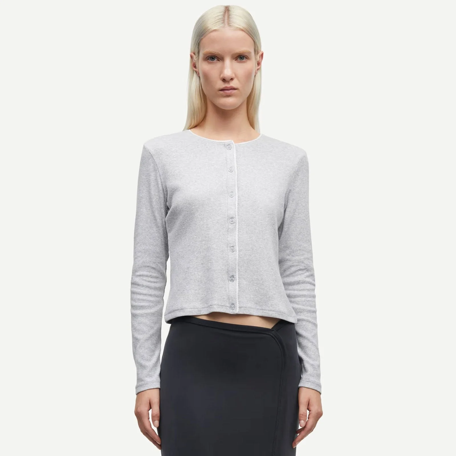 Sajune LS Cardigan 7542 light grey mel